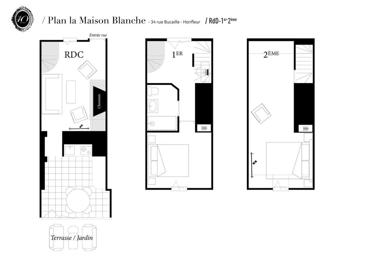 La Maison Blanche Du 10Honfleur Eksteriør billede